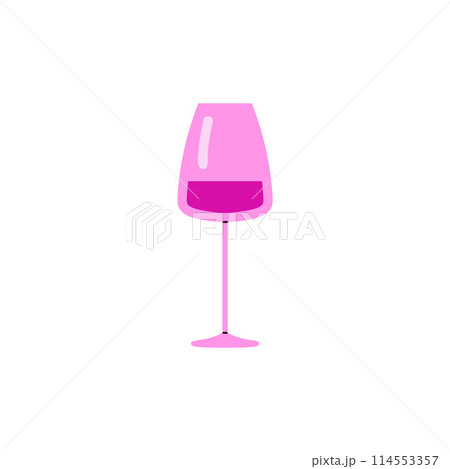 Vector icon of wine in a glass in a flat style on a white background. 114553357