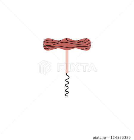 Vector illustration of a wine bottle opener on an isolated background. 114553389