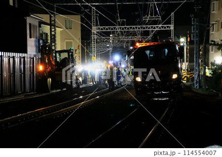深夜の激闘… 高架化に向け線路切替工事中『春日部~北春日部駅間』上り本線 深夜の激闘… 高架化に向け線路切替工事中『春日部~北春日部駅間』上り本線 114554007