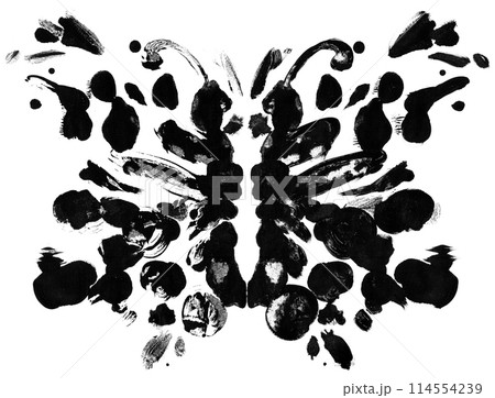 Mirror symmetrical black spots. Isolated on white background Mirror symmetrical black spots. Isolated on white background 114554239