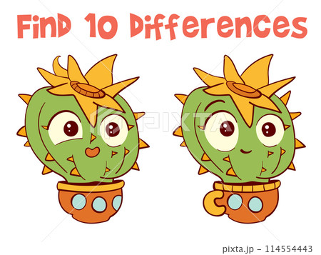Find 10 differences in the picture. Educational game for kids. Attention task 114554443