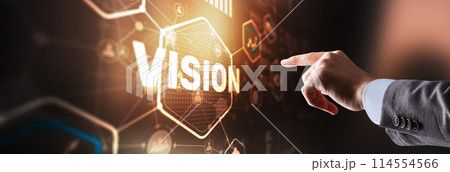 Vision. Business people and modern city on background. Virtual screen Vision. Business people and modern city on background. Virtual screen 114554566