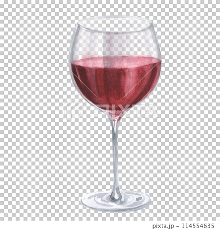 Red wine glass isolated on white background. watercolor hand drawn illustration. Red wine glass isolated on white background. watercolor hand drawn illustration. 114554635