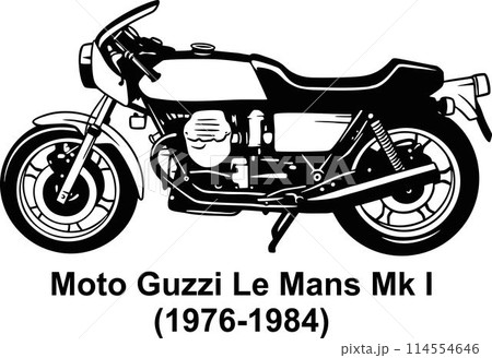 Classic Vintage Motorcycle - Vector Stencil, Silhouette, Vector Clip Art for tshirt and emblem 114554646