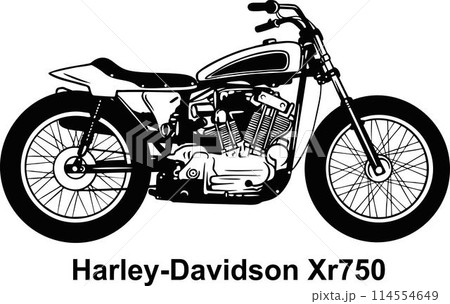 Classic Vintage Motorcycle - Vector Stencil, Silhouette, Vector Clip Art for tshirt and emblem 114554649