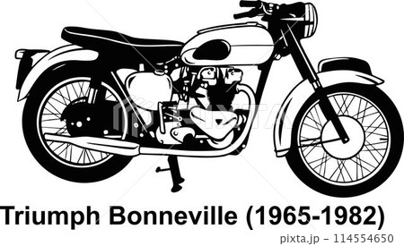 Classic Vintage Motorcycle - Vector Stencil, Silhouette, Vector Clip Art for tshirt and emblem 114554650