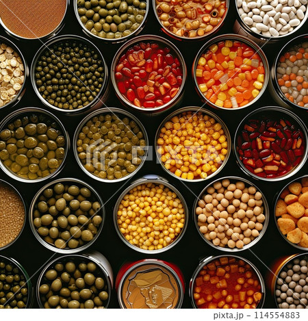 Non-perishable canned goods 114554883