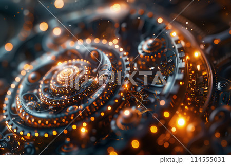A detailed fractal design of clock gears 114555031