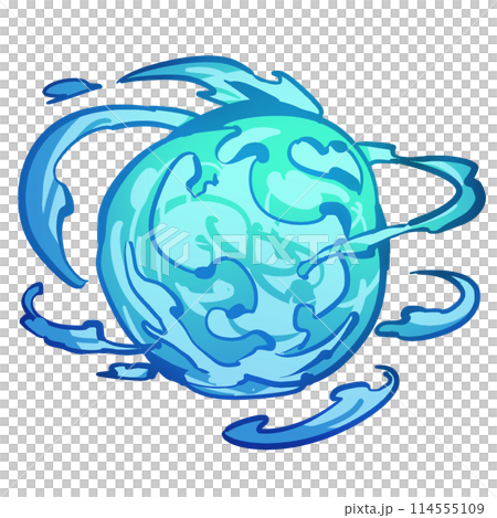 漂浮在空中的水球，奇幻的水屬性物體 114555109