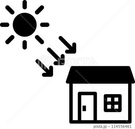 日当たりがよい住宅のデフォルメイラスト 日当たりがよい住宅のデフォルメイラスト 114556461