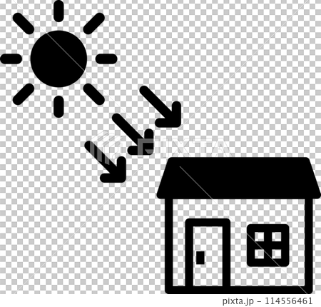 日当たりがよい住宅のデフォルメイラスト 日当たりがよい住宅のデフォルメイラスト 114556461