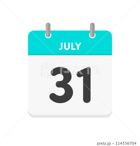 7月31日･july 31stの日めくりカレンダーのアイコン - 7/31の日付入りの暦の素材 114556704