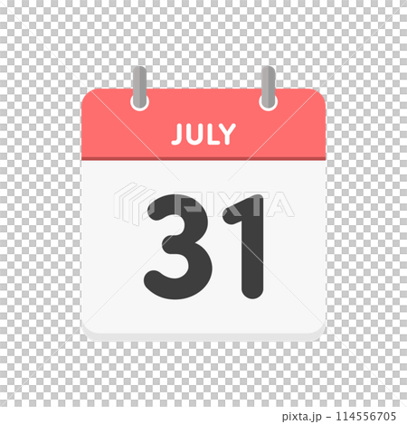 July 31st, July 31st daily calendar icon - Calendar material with date 7/31 114556705