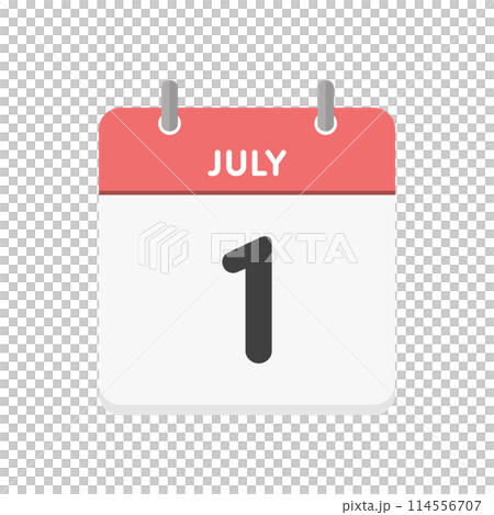 July 1st/July 1st daily calendar icon - Calendar design material with date 7/1 July 1st/July 1st daily calendar icon - Calendar design material with date 7/1 114556707