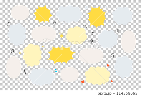 シンプルなふきだしとアイコンのセット【ベクターイラスト素材】 114558665