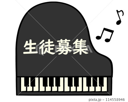 真上から見たグランドピアノのイラスト素材 114558946
