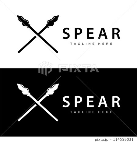 Spear Logo Old Vintage Rustic Simple Design Business Brand Spear Arrow 114559031