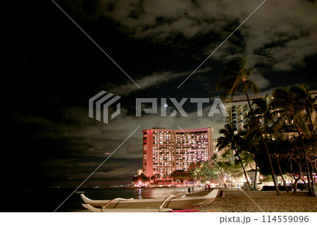 ワイキキビーチの夜景 ワイキキビーチの夜景 114559096