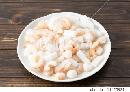 冷凍シーフードミックス　木目バック 114559214