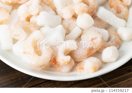 冷凍シーフードミックス 木目バック 冷凍シーフードミックス 木目バック 114559217