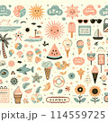 夏のかわいいアイコンセット 114559725