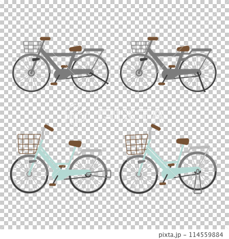 彩色簡單自行車插畫 彩色簡單自行車插畫 114559884