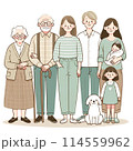 笑顔で手をつなぐ三世代家族 114559962