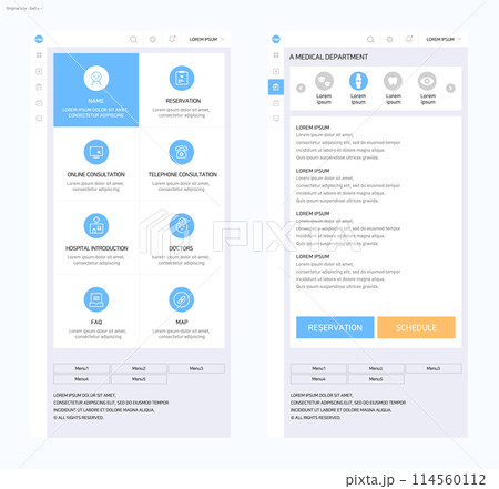 website template design with icons 114560112