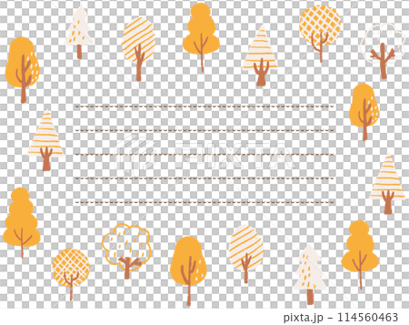 Cute hand-drawn wooden letter frame orange 114560463