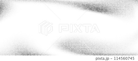 Faded halftone gradient texture. Grunge halftone grit background. White and black sand noise wallpaper. Retro pixelated backdrop. Anime or manga style comic overlay. Vector graphic design template Faded halftone gradient texture. Grunge halftone grit background. White and black sand noise wallpaper. Retro pixelated backdrop. Anime or manga style comic overlay. Vector graphic design template 114560745