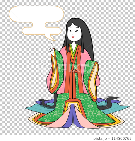 Woman in twelve-layered kimono - Speech bubble Woman in twelve-layered kimono - Speech bubble 114560765