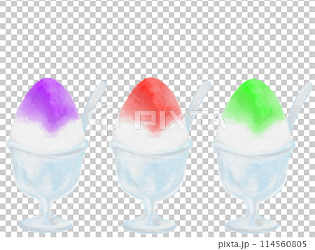 玻璃碗裡彩色刨冰的插圖 114560805