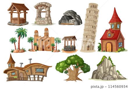 Diverse Architectural Structures Illustration 114560934
