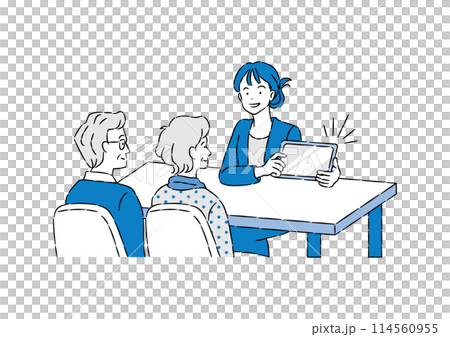 一對夫婦諮詢老年憂慮的插圖 114560955