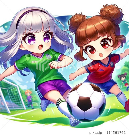 サッカーをする子供たち 114561761