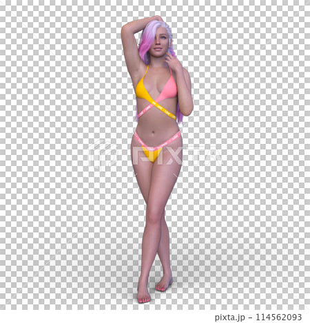 比基尼泳裝形象的一名婦女 比基尼泳裝形象的一名婦女 114562093