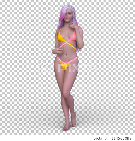 A woman in a bikini figure 114562095