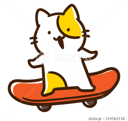 アイスクリームコーン猫イラストスケートボード アイスクリームコーン猫イラストスケートボード にゃんこアイス