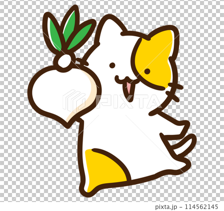 可愛的貓角色收穫大植物的變形插圖 114562145