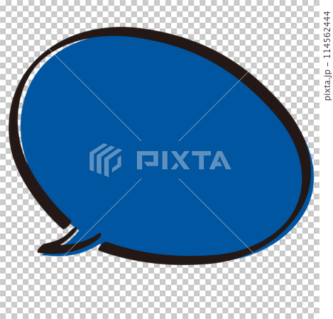 Rough hand-drawn brush stroke speech bubble / blue Rough hand-drawn brush stroke speech bubble / blue 114562444