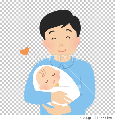 向量圖的父親抱著嬰兒 114563166