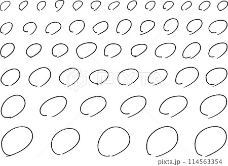 手書きの丸の素材 114563354
