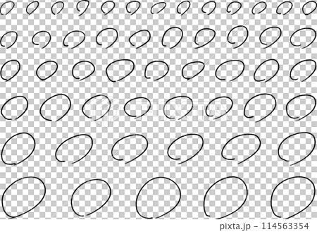 手書きの丸の素材 114563354