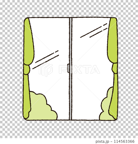 Illustration of a window with curtains Illustration of a window with curtains 114563366