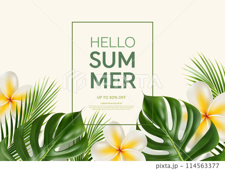 Summer sale banner template design. Vector illustration. Summer sale banner template design. Vector illustration. 114563377