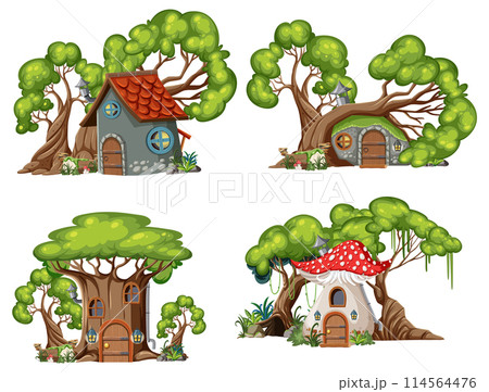 Enchanted Forest Treehouse Illustrations Enchanted Forest Treehouse Illustrations 114564476