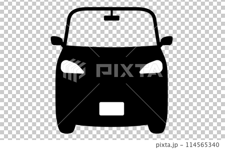 Front/forward facing car silhouette icon illustration, mark, parking, automobile, wagon, etc. 114565340