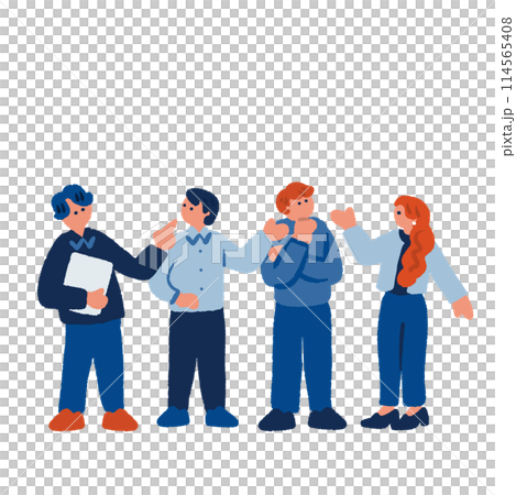 人們開會的手繪插圖 114565408