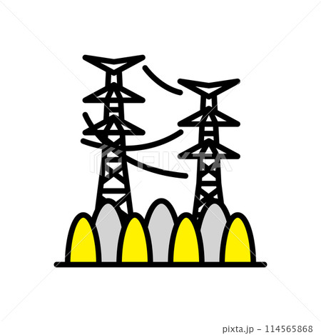 送電線　後発電線　電線 114565868