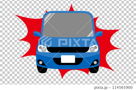 藍色汽車危險駕駛發生事故插畫素材 114565900